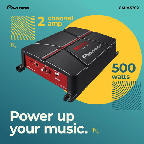 GM-A3702 2 Channel Car Amplifier With 500W Max Power Class AB Bridgeable Design Auto Signal Sensing