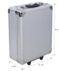Complete 899 Piece Home Repair Tool Set With Rolling 4 Drawer Toolbox Case in silver finish, shown closed with dimensions