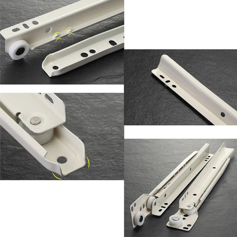 Heavy Duty Drawer Slide Rail 2-Section Telescopic Guide With Smooth Glide Bearings, 35kg Load Capacity, bottom mount screws