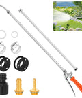 Heavy Duty All Metal Replacement Sprayer Wand For One Half Inch Hose Quick Connectors Fits One Quarter And One Half Inch Brass Barb Three Eighths As Well Built In Shutoff Valve Stainless Steel Barrel Built Tough For Pressure Washing And Garden Spraying with accessories and garden view
