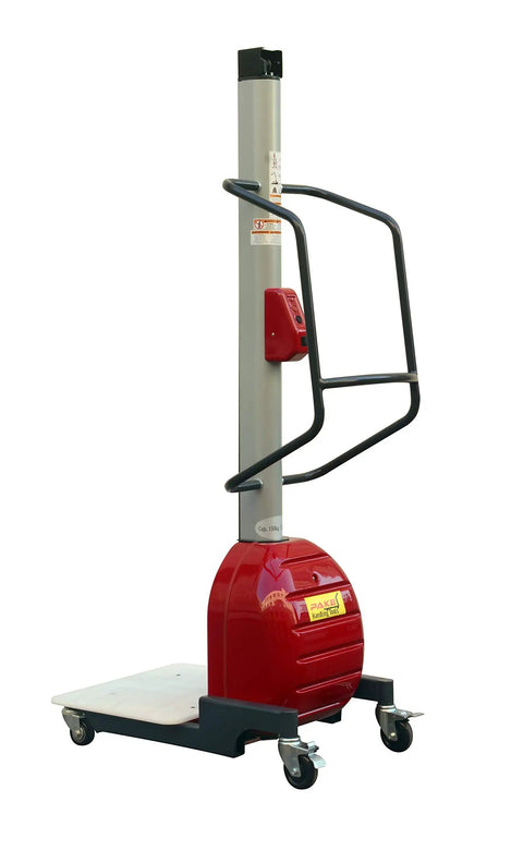 Heavy Duty Electric Lift Work Positioner Truck With 330 Lbs Capacity And 59 Inch Platform Rise For Easy Maintenance, steel construction.