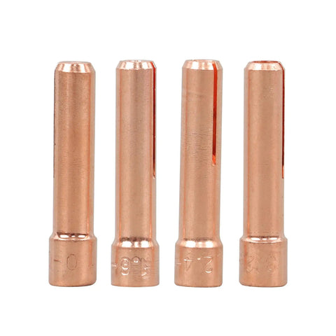 Copper collets from 58 Piece Pro Grade TIG Welding Torch Kit For WP9 WP20 WP25 With Stubby Back Cap Copper Collets Gas Lens Ceramic Nozzles