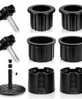 8 Piece Outdoor Patio Umbrella Base Replacement Parts Kit With Hole Ring Sets Stabilizer Sleeves And M8 Threaded Hand Knobs