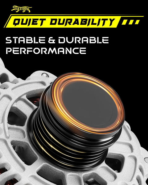 Upgraded Alternator For Chevy Spark 2016 Through 2022 1.4L L4 12V 80A Clockwise 5 Groove Pulley close-up