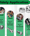 Beefy M8 Hex Nuts Set In 304 Stainless Steel Right Hand Thread M8 X 1.25 Pitch DIN934 Standard in various applications