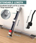 Heavy Duty Appliance Rollers With 36 Inch Extendable Sliders Anti Slip Feet And Lifter Lever Tool Move Washers Dryers Refrigerators
