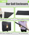 Indoor Golf Simulator Enclosure For Home Practice And Training with double layer screen and foam padding