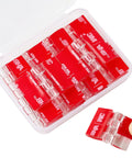 Clear Acrylic Tiny Hinges 10 Pack Self Adhesive 33 x 25 Millimeters for Crafts in plastic case with 3M backing