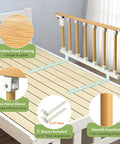 Bed Rail For Seniors And Elderly Safety - Under Mattress Bar, Foldable Bed Assist Handle, wood finish, installed on bed frame