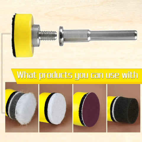 5 Pc Heavy Duty Hook And Loop Sanding Disc Pad Kit For Rotary Tools with 1 Inch Backing Pads and Shank Drill Adapter