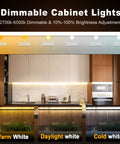 Under Cabinet LED Lighting Kit With 20 Foot Run, Six Dimmable Strip Lights From 2700K Warm White To 6500K Daylight in kitchen