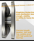 Side view of Heavy Duty Bearing Turntable Plate 5500 Lb Rating Greaseable Kingpinless Design with smooth rotation features.