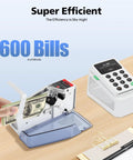 Efficient Money Counting Machine With LED Display Counts 600 Bills Per Minute Portable Cash Counter For Banks And Shops With Multi Currency Support 100 To 240V Banknote Counter Workhorse on table