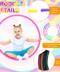 Child with 24-inch pink hoop from 12 Piece Toy Hoop Set For Kids And Teens Adjustable Detachable Exercise Rings