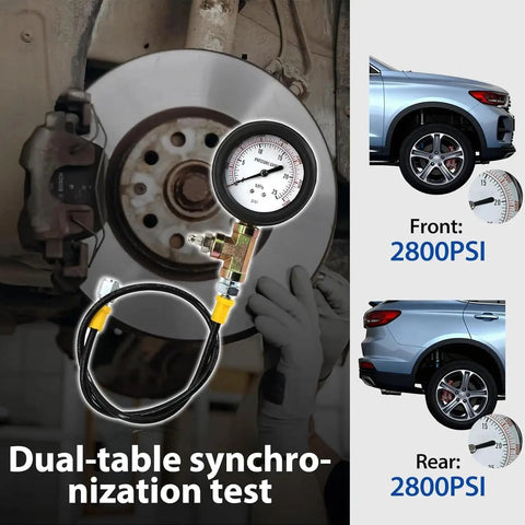 Brake Pressure Tester Universal Gauge Kit 0 To 3500 PSI ABS Hydraulic Oil Pressure Gauge for Gasoline Cars