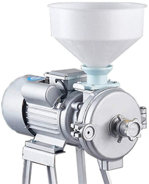 Heavy Duty 2200W Grain Grinder Mill with funnel and cast iron build for commercial use, 1400 RPM, 150mm disc