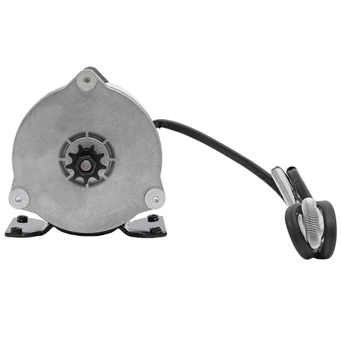 Built Tough 24V DC 500W Brushed Electric Motor With Integrated Gear Reduction For Electric Scooter And Ebike Drive 1700 RPM front view with wire.