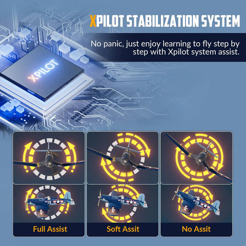 XPilot Stabilization System for Brushless RC Plane For Adults With XPilot Stabilizer And 3D Aerobatics, F4U Corsair 500mm 4 Channel RC Airplane