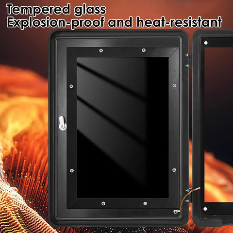 Heavy Duty EV Charger Enclosure Wall Mount Station Box With IP65 Waterproof Rain Protection And Kickass Weatherproof Steel Housing For Electric Vehicles Black, featuring tempered glass front.