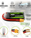 3S 11.1V 1000mAh LiPo Battery 35C With XT60 Connector For RC Airplane Helicopter Quadcopter FPV Racing Drones Soft Case Pack
