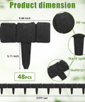 48 Pcs Landscaping Edging Border Kit With Interlocking Stakes For Lawn And Garden 37 Feet Black Plastic Border Fence dimensions