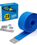 Kid Friendly 19 Foot Portable Two Lane Race Car Track Starter Set With Wall Mount Suction Cups Magnets And Hooks Blue Compatible