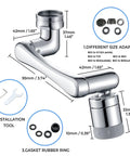 Rotating Faucet Aerator With 1440 Degree Swivel And Two Modes, Slick Brushed Brass And Stainless Steel Finish