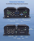 Detailed view of Tough As Nails Industrial Mini Pc rear panel, featuring extensive ports and connections for versatile use.