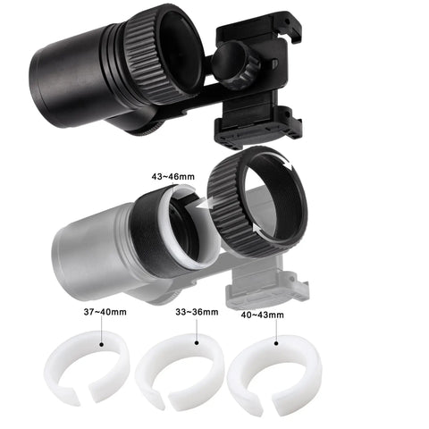 Dope Rifle Scope Camera Mount For Smartphones With All Aluminum Build And Tool Free Fast Lock Dual Viewing Angles For Hunting