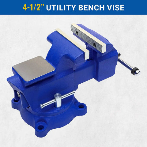 Beefy 4.5 Inch Jaw Combination Vise With Pipe And Bench Vise Swivel Base And Large Pipe Jaw Capacity Cast Iron And Steel