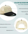 Funny RV Pilot Road Trip Hat Adjustable Camper Cap with color-blocked brim, breathable mesh back, and adjustable Velcro