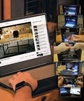 Genmitsu Cubiko desktop CNC router with enclosure; laptop shows Cubiko beginner tutorial and collage of assembly steps.