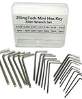 21 Piece Pocket Sized Hex Key Set With Rust Resistant Black Oxide Finish Micro Allen Wrenches in case with various sizes visible.