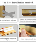 Installation steps for Gold Adhesive Edge Finger Pulls For Cabinets 5 Pack With Screws And Tape Flat Hidden Bar Pulls