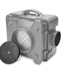 Gray Air Shield 550 HEPA Air Scrubber for commercial jobs with visible filter and daisy chain feature openings