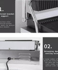 Heavy Duty 2200W Commercial Sandwich Maker And Electric Grilled Toaster showing reinforced bracket support for durability.