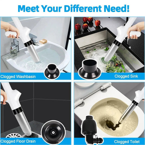 Clear Out Messy Blockages No Sweat With This Rechargeable Electric Plunger Built For Toilets Sinks And Floor Drains Plus An Ergonomic Grip That Makes Heavy Duty Work Smooth in various clogged sink scenarios.