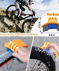 Tire brush from 7 Piece Bike Cleaning Brush Kit For Chain And Frame All In One Bicycle Cleaning Set For Dirt Road Mountain BMX Hybrid