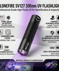 Mini 395nm UV Flashlight USB C Rechargeable Blacklight For Pet Urine Detection Minerals Rocks AC Leaks Money Detector