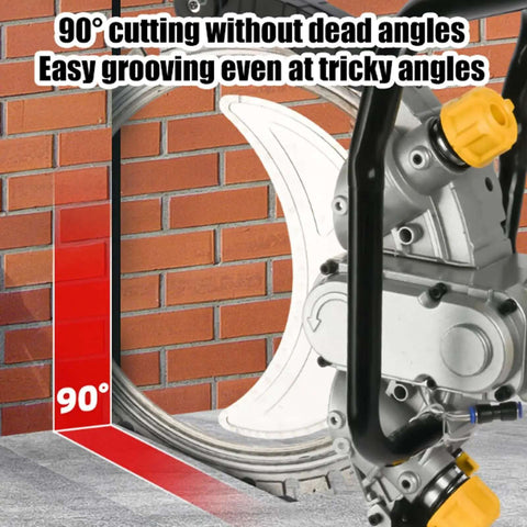Heavy Duty 3500W Electric Wet Cut Wall Saw Machine With 300Mm Cutting Depth And Integrated Water Pump for precise 90° cutting.
