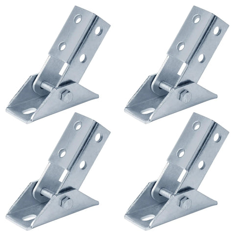 Heavy Duty Adjustable Angle Bracket 4 Pack For 1 5 8 Strut Channel Hella Strong Swivel Mount With No Sweat Setup Electro Galvanized Steel Hardware For Solar Rack Framing Projects