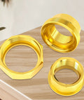 Brass Union Pipe Fitting 1-1/2 Inch Female Connector For Plumbing displayed on wooden surface, showing threaded design for easy hookups