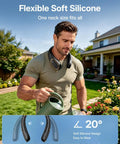 Man wearing Neck Fan Portable Personal Cooling Device With 5000mAh Rechargeable Battery, Hands Free Wearable Bladeless Design, flexible