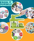 DIY 58mm Button Maker Kit Third Gen Installation Free Badge Press with 100 Parts, featuring custom pin badges and pictures.