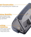 Heavy Duty 3 Hole Punch For Home Office And School With EZ Squeeze One Touch Reduced Force 40 Sheet Capacity All Metal Construction with features