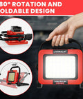 Ridiculously Bright 100W 10000LM Cordless Work Light For Milwaukee 18V Tools with rotation and foldable design