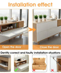 Four Pack Drop Down Gas Struts For Drop Front Desks, 100 Newtons, installation effect with open and closed cabinet doors