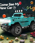 All Terrain 1to16 Scale Remote Control SUV With Fog Mist And Music Dual Battery RC Truck With Trailer Hitch 2 4GHz Off Road Crawler Toy