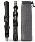 Pro Grade Grip Training Aid For Golfers with black durable rubber grip and storage pouch for consistent swings and hand positioning.