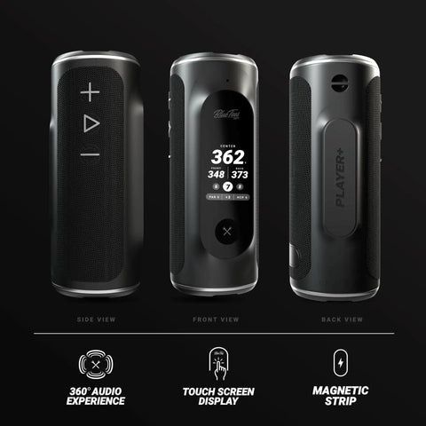 AI Powered Golf GPS Speaker With Touchscreen Display, 40,000 Courses, Visual And Audible Distances, Hazard Detection, Navy